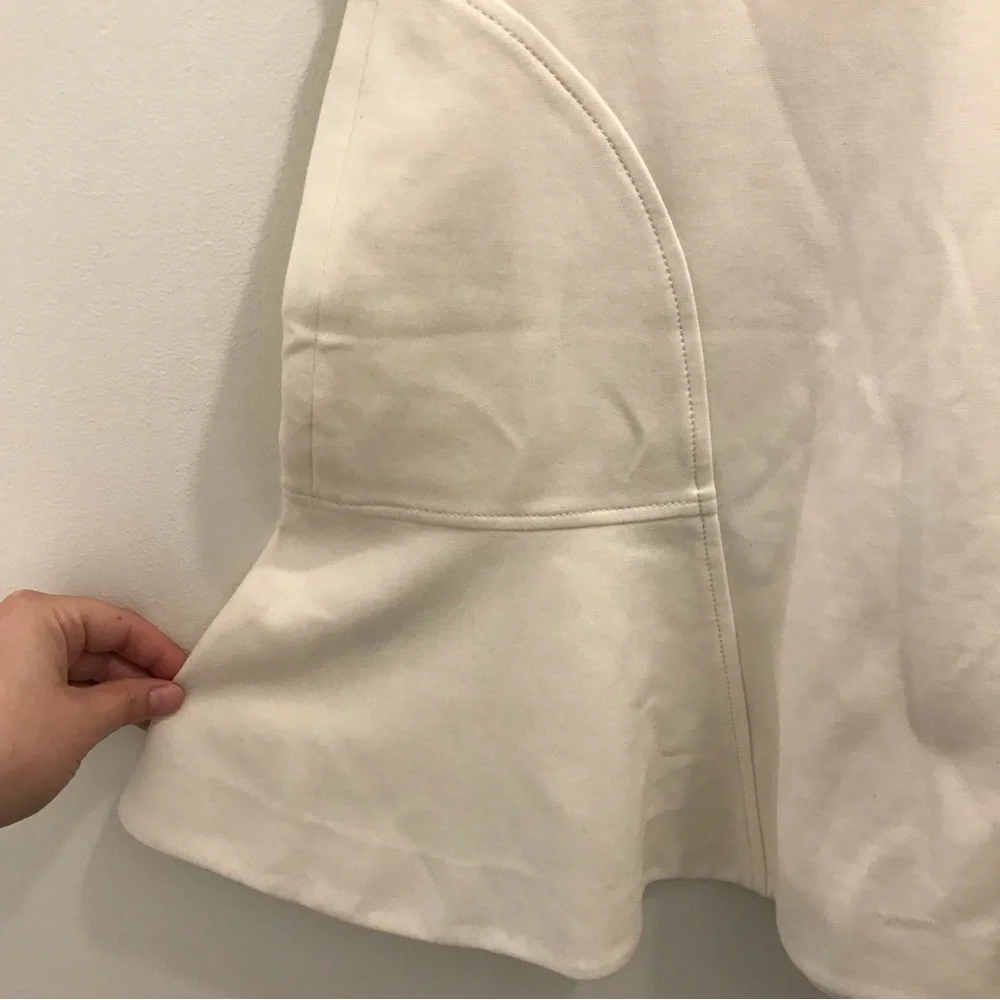 Rebecca Taylor Fit and Flare Skirt 0 white cotton silk - Picture 4 of 8